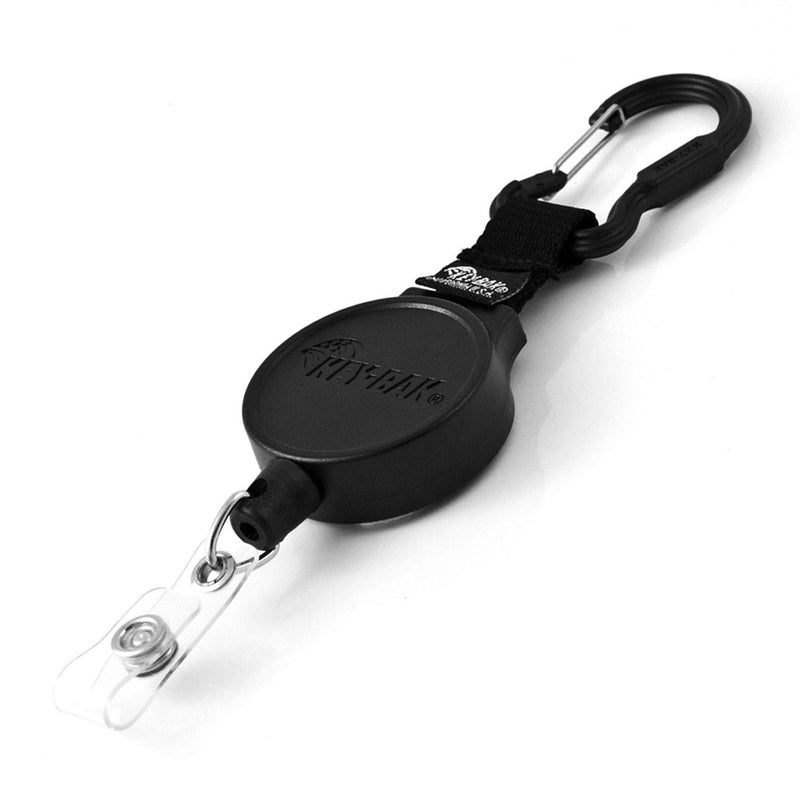KEY-BAK MID6 Retractable Carabiner I.D. Badge Holder with 36" Retractable Cord, 6 oz. Retraction, Steel Carabiner, Black, Model Number: 0006-015 - Image 1